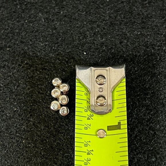 Vintage Sterling Silver and Rhinestone Pendant Charm 925 Silver - Picture 2 of 6